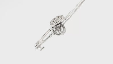 0.518 Ct White Gold Natural Diamond Key Pendant With 14 Kt Necklace