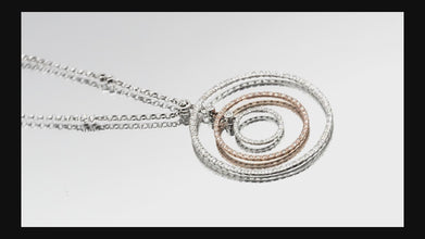 1.29 Ct White and Rose Gold Diamond Three Circle Pendant 18kt Gold