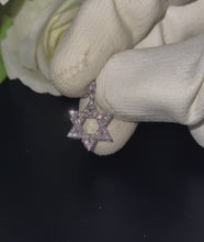 0.70 CT DIAMOND STAR OF DAVID  14KT  WHITE  GOLD PENDANT/NECKLACE