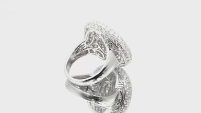 6.25 Ct White Gold Diamond Pave Set Cocktail Fashion Women's Ring 18 Kt