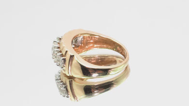 1.02 Ct Yellow Gold Graduating Marquise Natural Diamond Ring 14kt