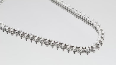 2.32 Ct White Gold Two Row Natural Diamond Bezel Set Choker Necklace 18Kt