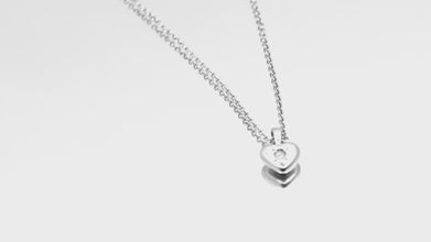 0.025 Ct 950 Platinum Heart Shape Diamond Pendant Necklace