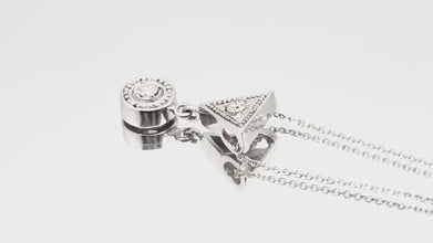 0.24ct Vintage Abstract Drop Solitaire Natural Diamond Necklace 14kt White Gold