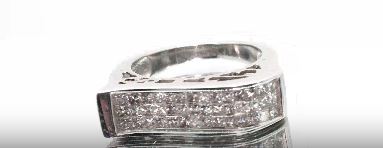 1.40ct Natural Princess Cut Diamond Invisible Set  14kt White Gold