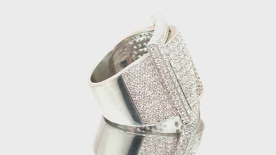 4.00Ct White Gold and Champagne Natural Diamonds Ring 18Kt