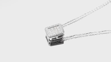 1.08 Ct White Gold Women's Princess Cut Natural Diamond Necklace Pendant 18 Kt