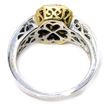 $3900 0.75Ct Yellow and White Gold Princess Cut Diamond Ring 14Kt