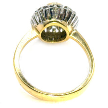 $2900 0.85Ct Russian Style Emerald and Diamond Ring Two Tone 14Kt