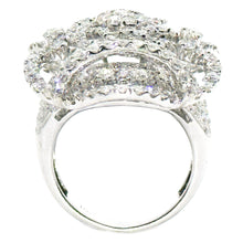 $18,000 5.50Ct Diamond and White Gold Fashion Flower Ring 18Kt