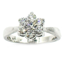 $2900 0.70Ct Diamond Flower Ring 14Kt White Gold