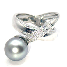 $4800 0.20Ct White Gold Diamond and South Sea Pearl Ring 14Kt