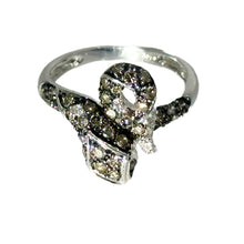 $3900 0.75 Ct White Gold Champagne Diamond Fashion Snake Ring 14 kt - Esmeralda Jewels 