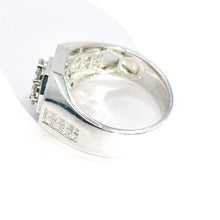 $9800 2.00Ct Men's Diamond Round and Princess Cut Ring 18Kt White Gold - Esmeralda Jewels 