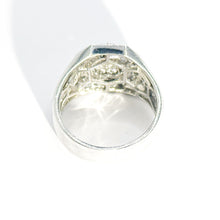 $9800 2.00Ct Men's Diamond Round and Princess Cut Ring 18Kt White Gold - Esmeralda Jewels 