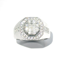 $9800 2.00Ct Men's Diamond Round and Princess Cut Ring 18Kt White Gold - Esmeralda Jewels 
