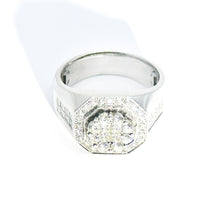$9800 2.00Ct Men's Diamond Round and Princess Cut Ring 18Kt White Gold - Esmeralda Jewels 