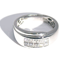 $2800 0.75Ct Men's Wedding Band Princess Cut White Gold 14Kt - Esmeralda Jewels 