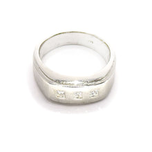 $3500 0.40Ct White Gold Matte Finish Princess Cut Diamond Men's Ring 14Kt - Esmeralda Jewels 