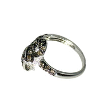 $3900 0.75 Ct White Gold Champagne Diamond Fashion Snake Ring 14 kt - Esmeralda Jewels 
